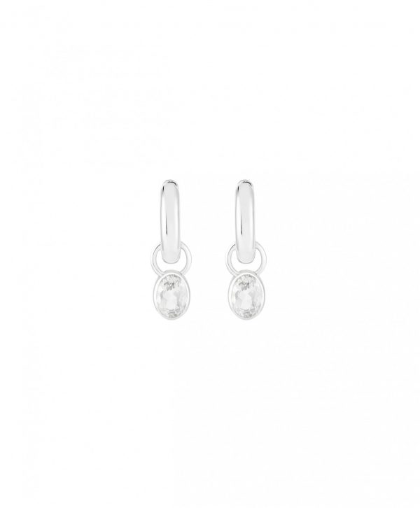 Ying Charm Hoops, White Sapphires