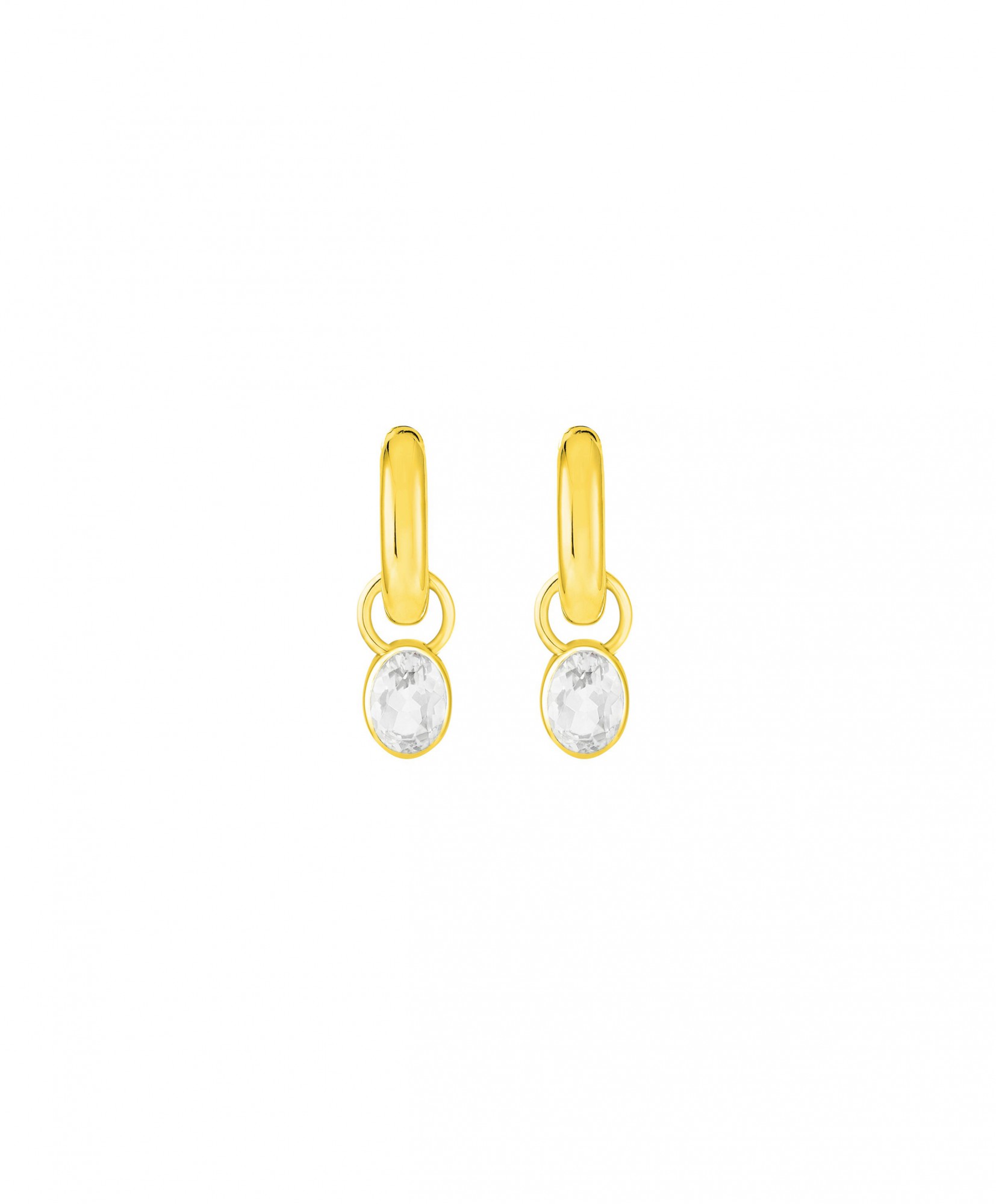 Ying Charm Hoops, White Sapphires