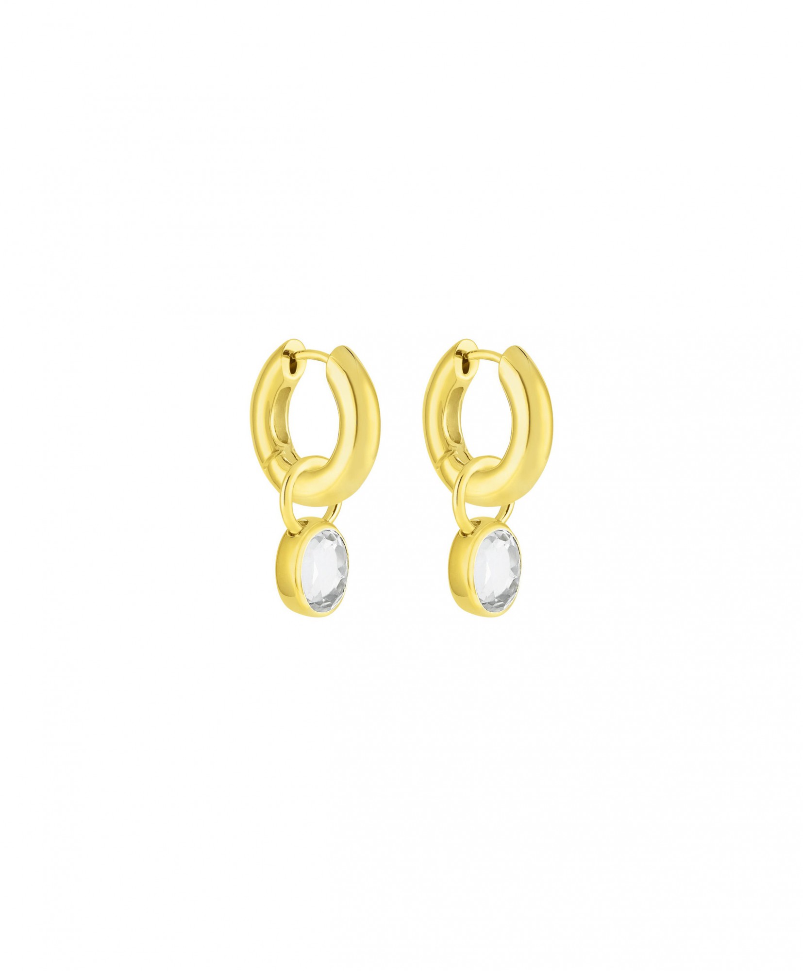 Ying Charm Hoops, White Sapphires