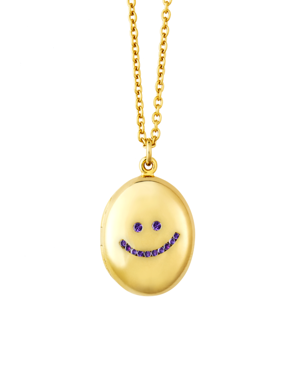 Gem Yim Locket Necklace, Amethyst