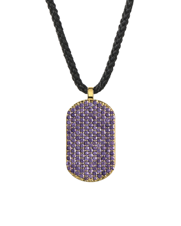 Maii Frosted ID Necklace, Amethyst