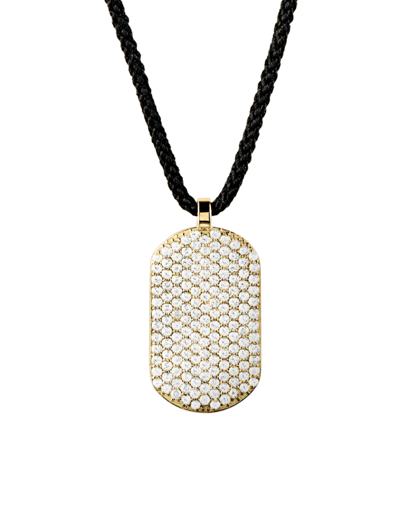 Maii Frosted ID Necklace, Diamond