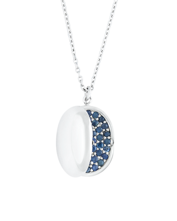 Pavé Pritsana Locket Necklace, Blue Sapphire