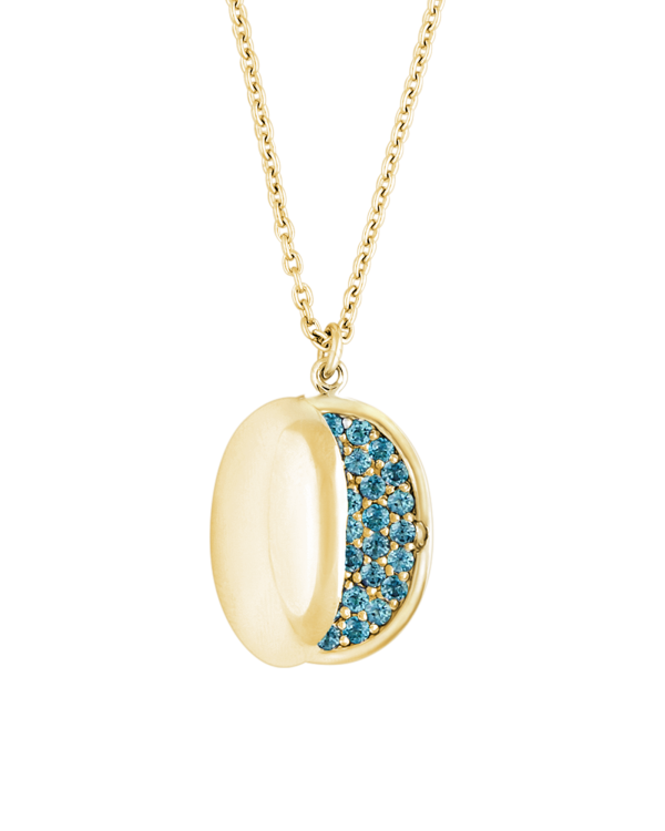 Pavé Pritsana Locket Necklace, London Blue Topaz
