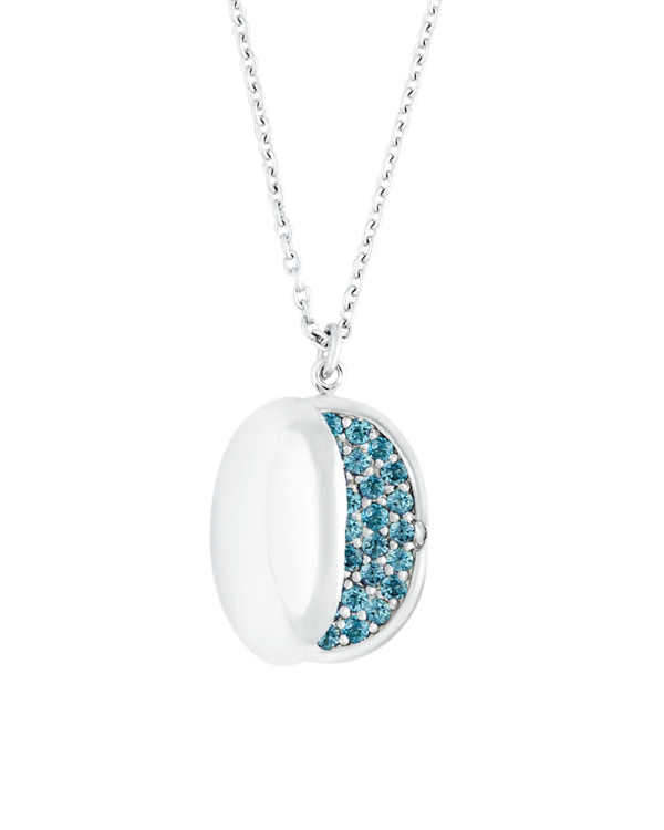 Pavé Pritsana Locket Necklace, London Blue Topaz
