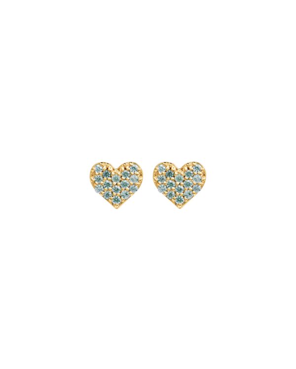 Pavé Tiny Lovers Studs, Blue Topaz