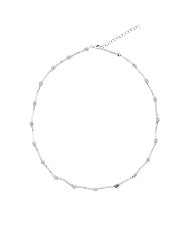 Solo Pavé Akani Necklace, Red Garnet