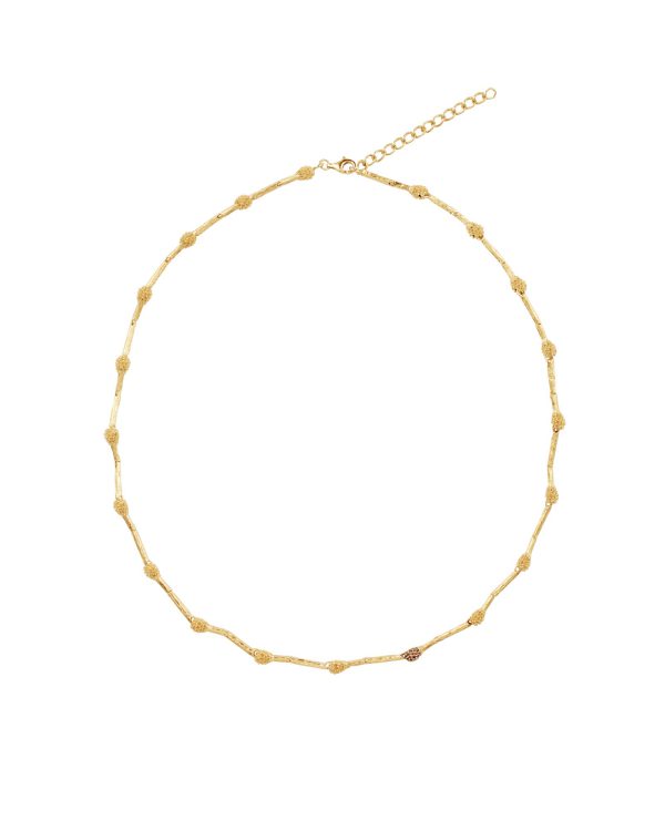 Solo Pavé Akani Necklace, Red Garnet