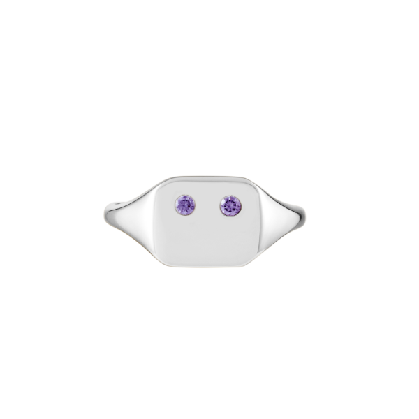 Emi Signet Ring, Amethyst