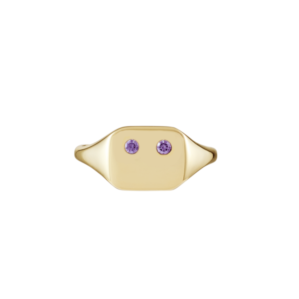 Emi Signet Ring, Amethyst